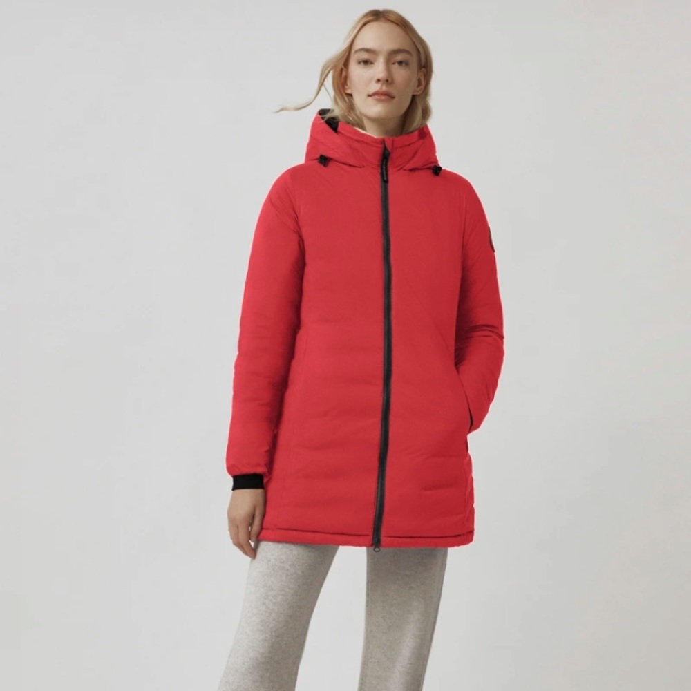 Canada Goose Red Camp Hooded Jacket - Down Winter Jacket